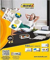 Ekstrafix FIX-5510 105x56 mm 10'lu 100 Sayfa A4 Lazer Etiket