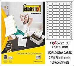 Ekstrafix FIX-5721 17x25 mm 72'li 100 Sayfa A4 Lazer Etiket