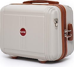 Elatae Premium V303 Polipropilen Bej Camel Makyaj Valizi
