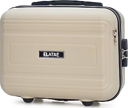 Elatae Premium V305 ABS Bej Lacivert Makyaj Valizi