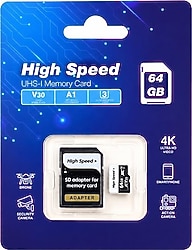 Elba High Speed Class 10 UHS-I U3 A1 V30 64 GB Micro SD Kart