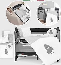 EleleLife Space 6 Parça Park Yatak Bebek Uyku Seti