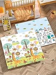 Elfobaby Taşıtlar Sevimli Dostlar 150x180 cm Katlanabilir Oyun Matı