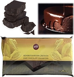 Elit Glutensiz Bitter Kuvertür Çikolata 2.5 kg