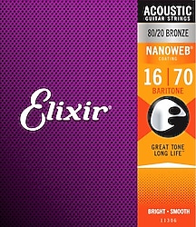 Elixir 11306 Nanoweb Bar 16-70 Akustik Gitar Teli