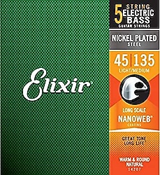 Elixir 14207 Nanoweb Light Medium 45-135 5 Telli Bas Gitar Teli
