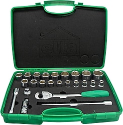 Elta 1115002024 1/2" 24 Parça Altı Köşe Lokma Anahtar Takımı