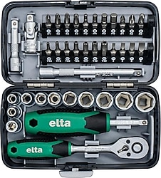 Elta 14000005078 1/4'' Altı Köşe Cırcırlı 38 Parça Lokma Takımı