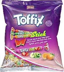 Elvan Toffix Stick Meyveli Mix Şeker 800 gr Poşet
