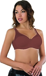 Emay 167 Bordo Desteksiz Balenli Push Up Sütyen