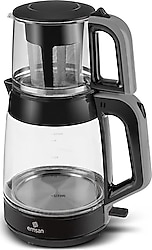 Emsan Glass Tea XL 2in1 Space Gray 1900 W Cam Çay Makinesi