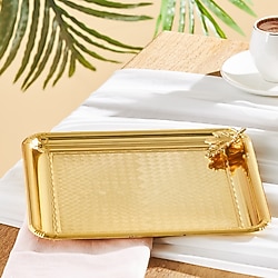 Emsan Leafy Kare Gold Tepsi