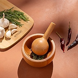 Emsan Rustik Yuvarlak Bambu Havan