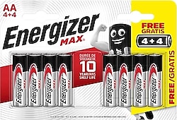 Energizer Max 4+4 Alkalin AA Kalem Pil