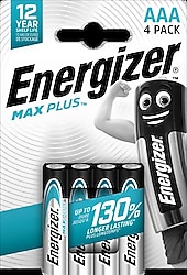Energizer Max Plus 4'lü Alkalin AAA İnce Kalem Pil