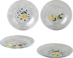 English Home Lemon 19 cm Cam 4'lü Pasta Tabağı