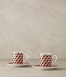 English Home Modern Cube Turuncu 2 Kişilik Kahve Fincan Takımı