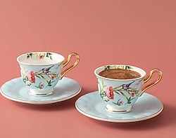 English Home Vanilla New Bone China Açık Mavi 2 Kişilik Kahve Fincan Takımı