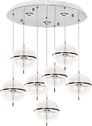 Eray Aydınlatma 8265-6+1 KR Krom 3 Renk Sarkıt LED Avize
