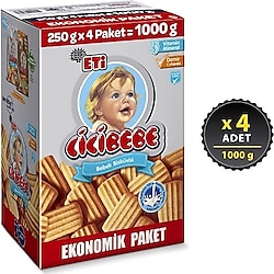 Eti Cicibebe Bisküvi 1000 gr 4 Adet