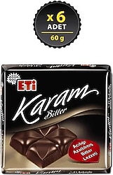 Eti Karam %45 Kakaolu Bitter 60 gr 6'lı Paket Çikolata