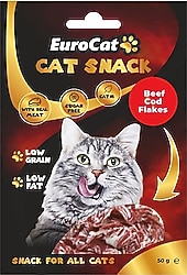 Eurocat Beef Cod Flakes 50 gr Kedi Ödül Maması