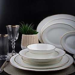 Evaliza Classic Gold 60 Parça 12 Kişilik Yemek Takımı