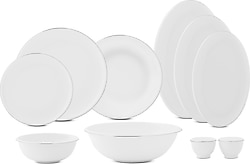 Evaliza Elegant Platin Fileli 32 Parça 6 Kişilik Yemek Takımı