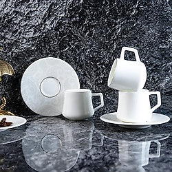 Evaliza Paisley Platin Double 6 Kişilik Kahve Fincan Takımı