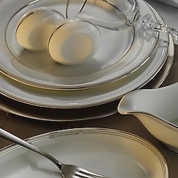 Evaliza Perla Platin 60 Parça 12 Kişilik Yemek Takımı