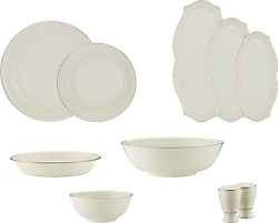 Evaliza Sapphire Gold 32 Parça 6 Kişilik Yemek Takımı