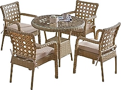 Evdemo Ayaz 4 Kişilik Rattan Bahçe & Balkon Takımı