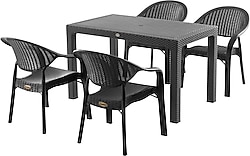 Evdemo Bamboo 4 Kişilik Rattan Bahçe & Balkon Takımı