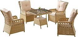 Evdemo Duru 4 Kişilik Cappuccino Rattan Bahçe & Balkon Takımı