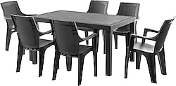 Evdemo Efes 6 Kişilik Rattan Bahçe & Balkon Takımı