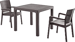 Evdemo King 2 Kişilik Rattan Kahverengi Bahçe & Balkon Takımı