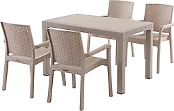 Evdemo King 4 Kişilik Rattan Cappuccino Bahçe & Balkon Takımı