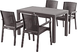 Evdemo King 4 Kişilik Rattan Kahverengi Bahçe & Balkon Takımı