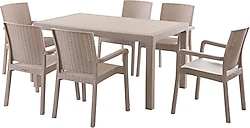 Evdemo King 6 Kişilik Rattan Cappuccino Bahçe & Balkon Takımı