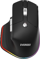 Everest Handy SMW-178 RGB Şarjlı Ergonomik Optik Kablosuz Mouse