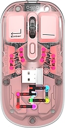 Everest Opal SM-BT89 Pembe Şarjlı Sessiz Optik Kablosuz Mouse