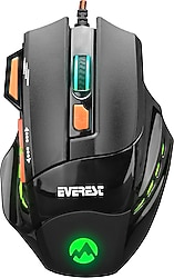 Everest SGM-X7 Makrolu Ergonomik Optik Kablolu Oyuncu Mouse + Mouse Pad