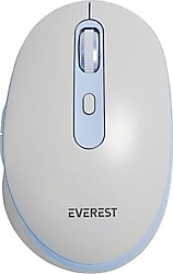 Everest SM-BT42 Beyaz-Mavi Şarjlı Optik Kablolu/Kablosuz Mouse