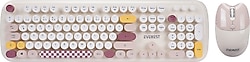 Everest Whisker KM-6284 Bej Kablosuz Klavye Mouse Seti