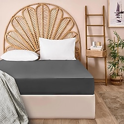 Evidea Soft Basic Antrasit 100x200 cm Tek Kişilik Lastikli Çarşaf