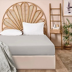 Evidea Soft Basic Gri 180x200 cm Çift Kişilik Lastikli Çarşaf