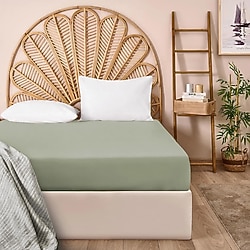 Evidea Soft Basic Yeşil 100x200 cm Tek Kişilik Lastikli Çarşaf