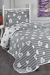 Evlen Home Aston Kalp Desenli Pamuklu Tek Kişilik Yatak Örtüsü Takımı