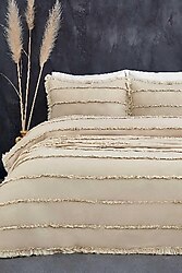Evlen Home Echos El İşi Çift Taraflı Pamuklu Çift Kişilik Yatak Örtüsü Takımı