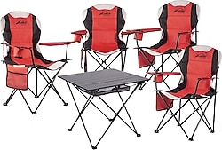 Evolite 80x80 cm 4 Kişilik Alüminyum Kamp Masa Sandalye Takımı